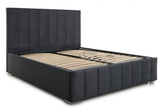 Кровать двуспальная 160х200 Пассаж 2 с ПМ, серый велюр
