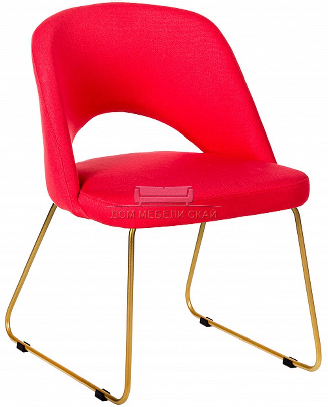 Стул-кресло Lars, велюровый красного цвета/линк золото