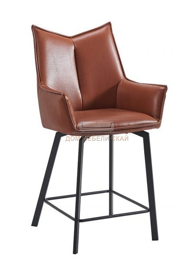 Стул полубарный SOHO, экокожа коричневого цвета