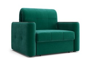 Кресло-кровать Ницца 800, velutto 33 изумрудный/накладка венге