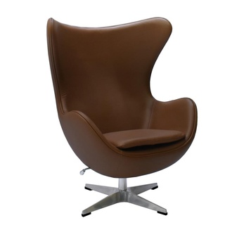 Кресло EGG CHAIR, натуральная кожа коричневого цвета