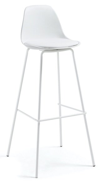Барный стул Lysna пластик, экокожа белого цвета