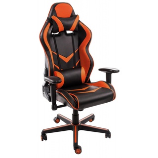 Игровое кресло Racer, черно-оранжевая экокожа