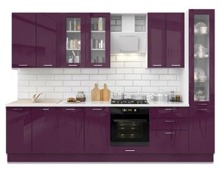 Кухня Модерн 3200 с пеналом, фиолетовый глянец