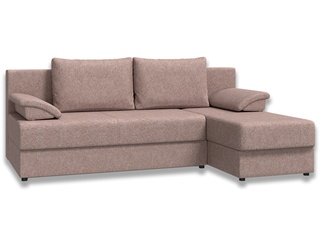 Угловой диван-кровать Лира без боковин, карамельный/рогожка