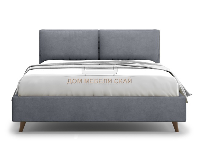 Кровать полутороспальная 140x200 Trazimeno Lux, серый велюр velutto 32