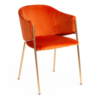 Стул-кресло KRONOS mod. 8158, вельветовый оранжевого цвета G062-24/золотые ножки