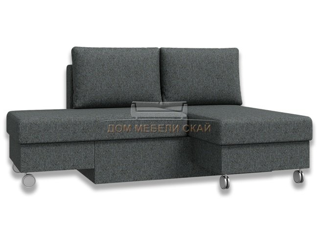 Угловой диван-кровать Лира трансформер, серый/рогожка
