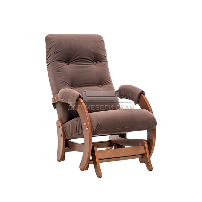 Кресло-глайдер Модель 68, велюр коричневый Maxx 235/орех