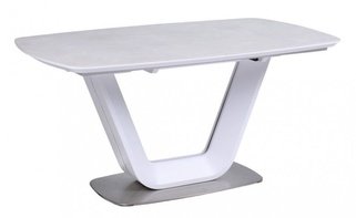 Стол обеденный OASIS керамика, белый сатин/серый