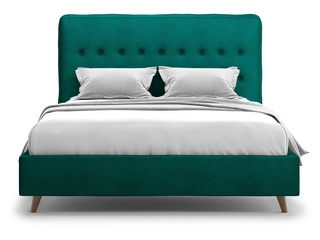 Кровать двуспальная 180x200 Bergamo Lux, зеленый велюр velutto 33