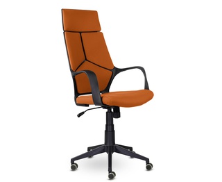 Кресло офисное IQ, black plastic orange черный пластик/оранжевая ткань