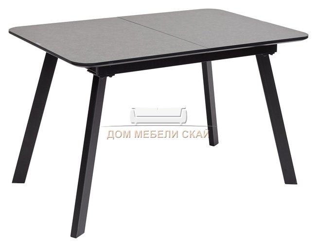 Стол обеденный раздвижной ARUBA 120, dark grey/black глазурованное стекло