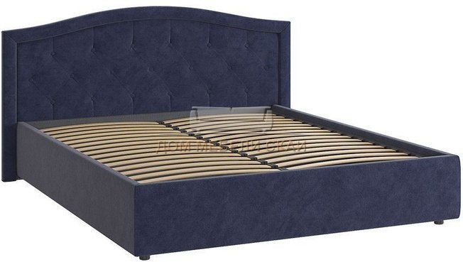 Кровать двуспальная 160x200 Верона 2, синий велюр