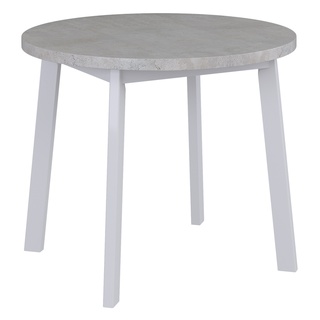 Стол обеденный круглый раскладной Next 90, бетон лайт/белый