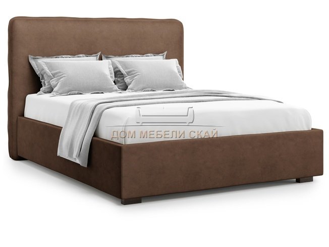 Кровать двуспальная 180x200 Brachano без подъемного механизма, шоколадный велюр velutto 23