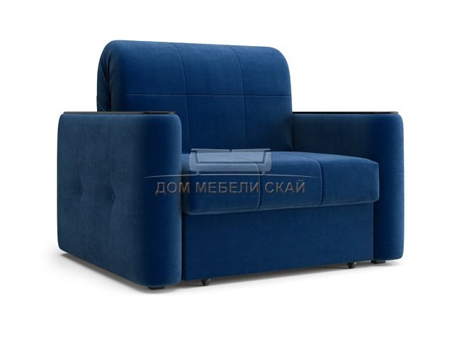 Кресло-кровать Ницца НПБ 800, velutto 26 синий/накладка венге