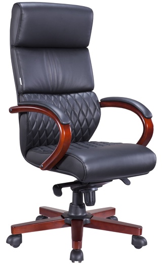 Кресло офисное President Wood CF, экокожа черная