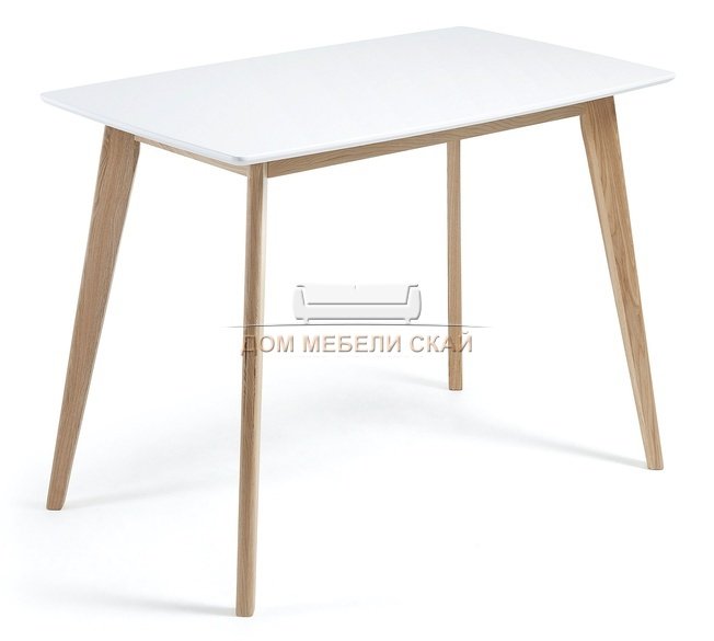 Стол обеденный UNIT 120x75, зольная древесина/лакированный матовый белый CC0095L05