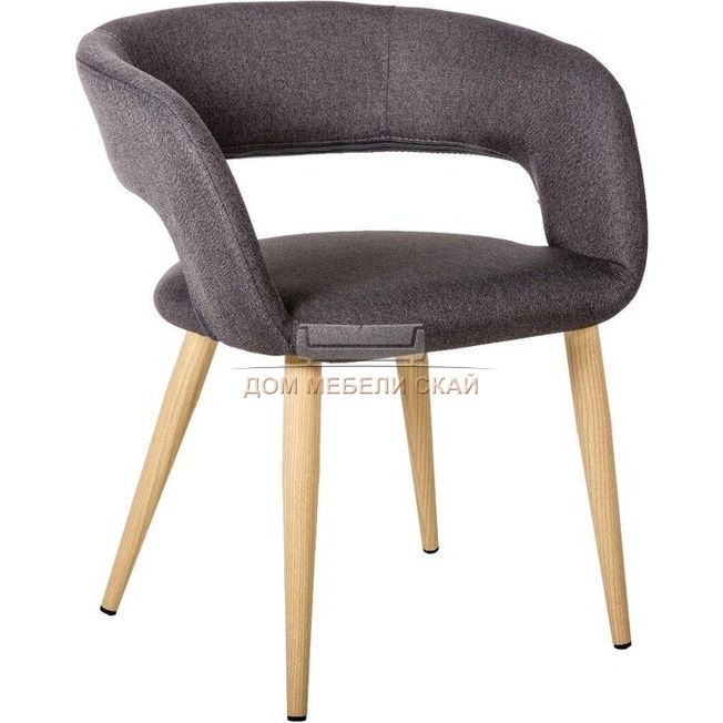 Стул-кресло Walter, рогожка темно-серого цвета эко/натуральный дуб