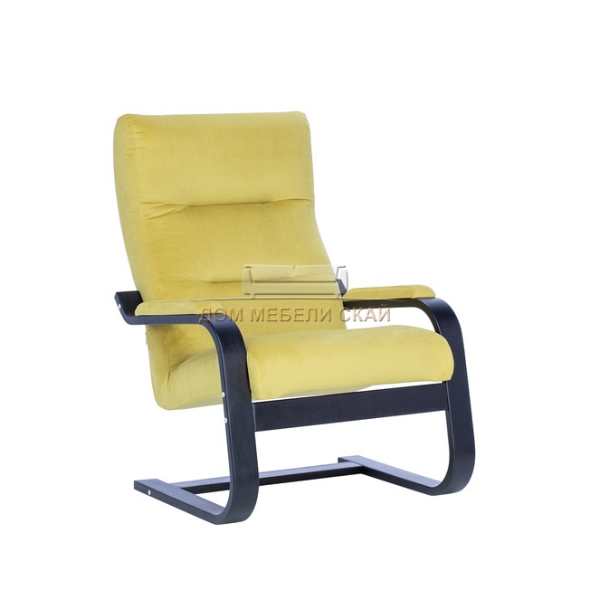 Кресло Leset Оскар, велюр V28 желтый/венге