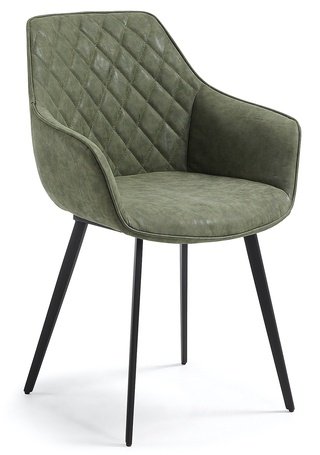 Стул-кресло Aminy, экокожа зеленого цвета