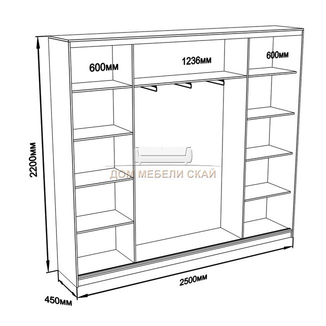 Шкаф купе высотой 2200