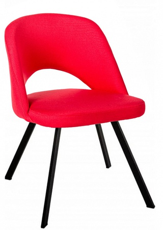Стул-кресло Lars, велюровый красного цвета/черный арки