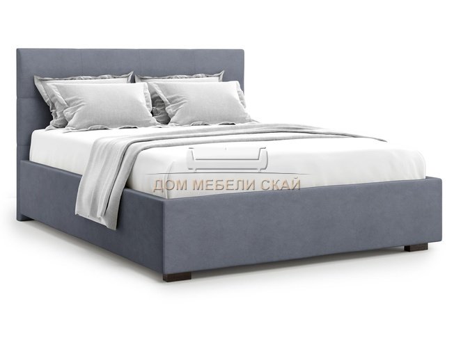 Кровать двуспальная 160x200 Garda с подъемным механизмом, серый велюр velutto 32