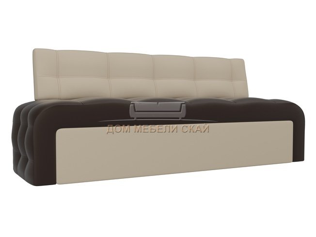Кухонный диван со спальным местом Люксор, коричневый/бежевый/экокожа
