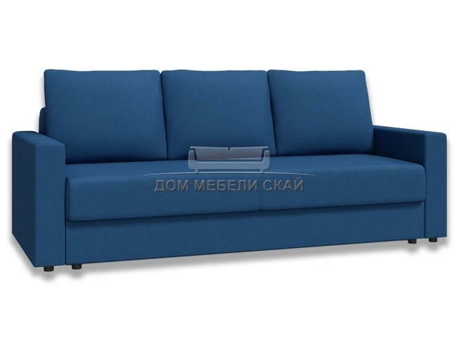Диван-кровать Лира с боковинами 1600, синяя рогожка