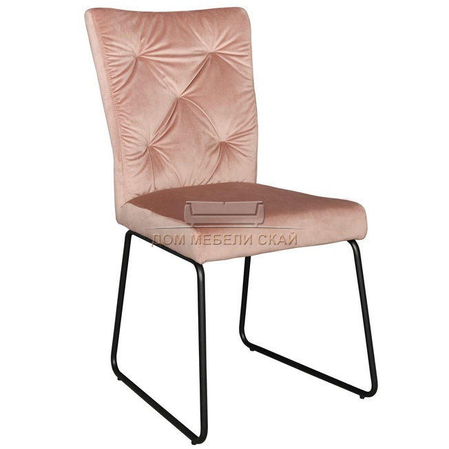Стул MADDALENA, велюровый розового цвета/черный