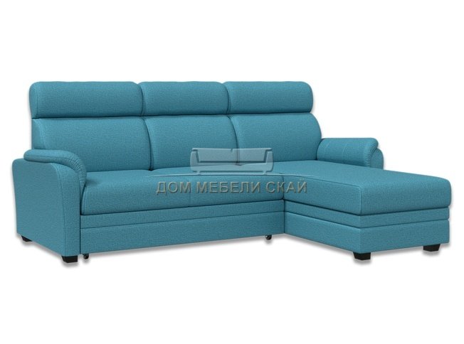 Угловой диван-кровать Омега 2-1, голубая рогожка