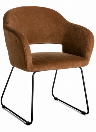 Стул-кресло Oscar, микровельвет коричневого цвета/линк