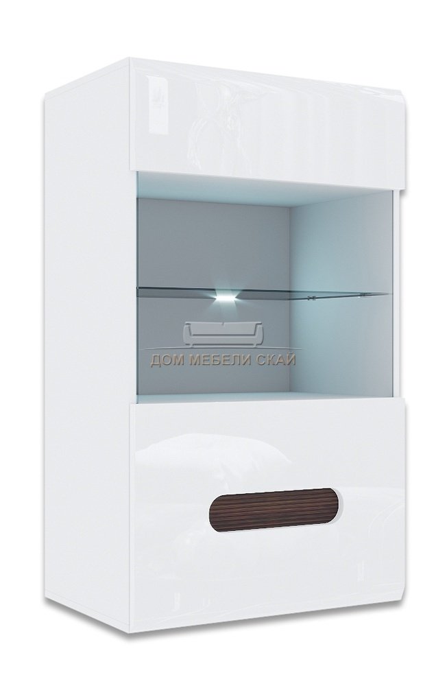 Шкаф настенный с подсветкой Ацтека SFW1W/10/6, белый блеск