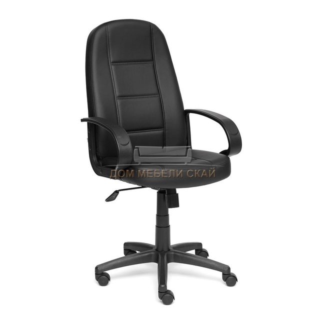 Кресло офисное CH747, черная экокожа