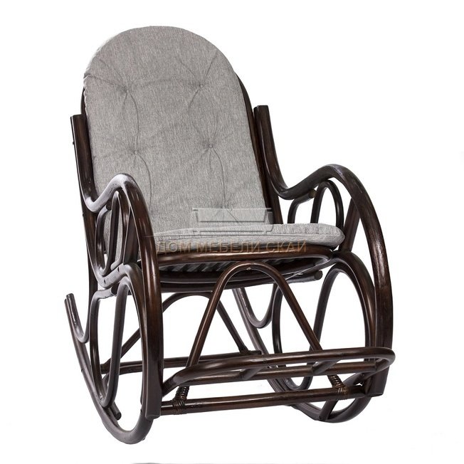 Кресло-качалка CLASSIC с подушкой, орех/серый