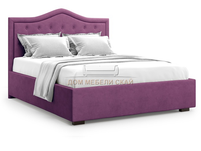 Кровать двуспальная 180x200 Tibr, фиолетовый велюр velutto 15