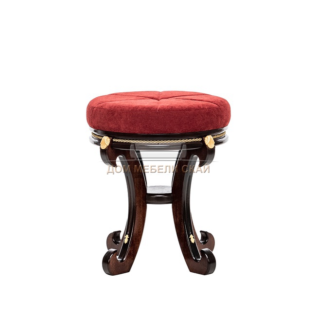 Банкетка Leset Глория, микровельвет бордовый/орех