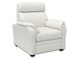Кресло Омега, белая экокожа