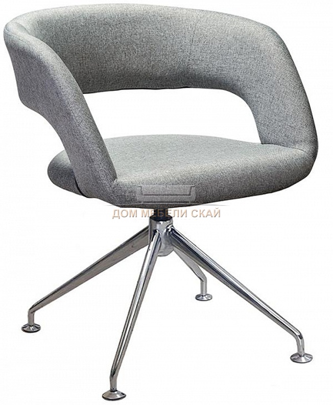 Стул-кресло Walter Spider Сканди, рогожка серого цвета Грей/хром CR