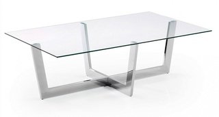 Журнальный столик Plum, хром/стекло