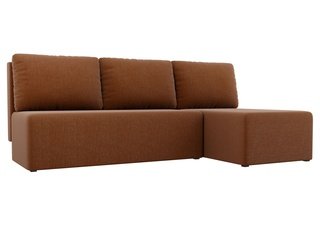 Угловой диван-кровать правый Поло, коричневый/рогожка