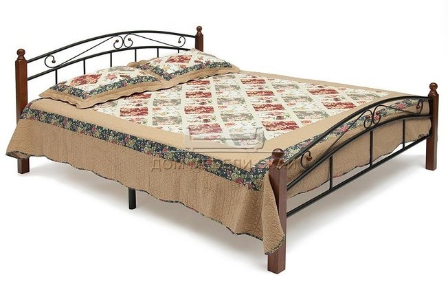 Кровать полутороспальная металлическая AT-8077 140x200