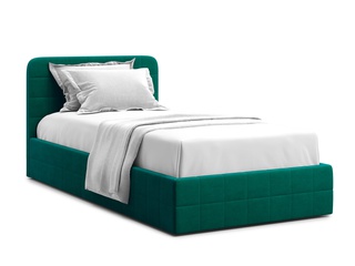 Кровать односпальная Adda 90x200 с ПМ, зеленый велюр velutto 33
