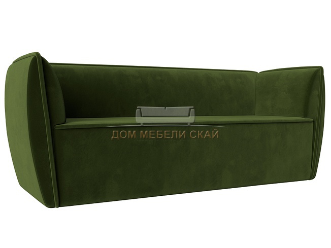 Прямой диван Бергамо 3-х местный, микровельвет зеленый