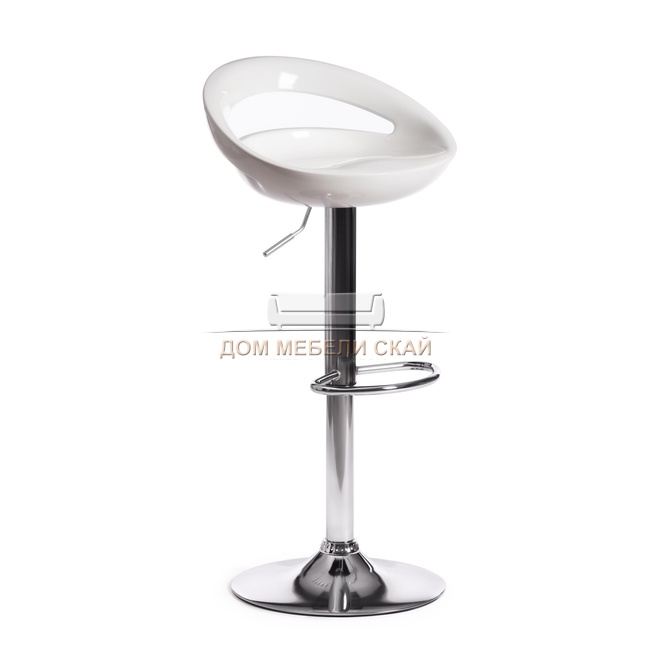 Стул барный VIKA (mod. KY806), пластиковый белого цвета/хром