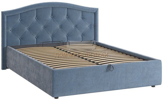 Кровать полутороспальная 140x200 Верона 2 с подъемным механизмом, изумрудный велюр