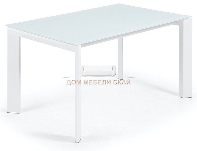 Стол обеденный раздвижной Atta 140(200)x90 белый, белое стекло CC0179C05