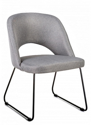 Стул-кресло Lars, рогожка серого цвета Грей/линк черный